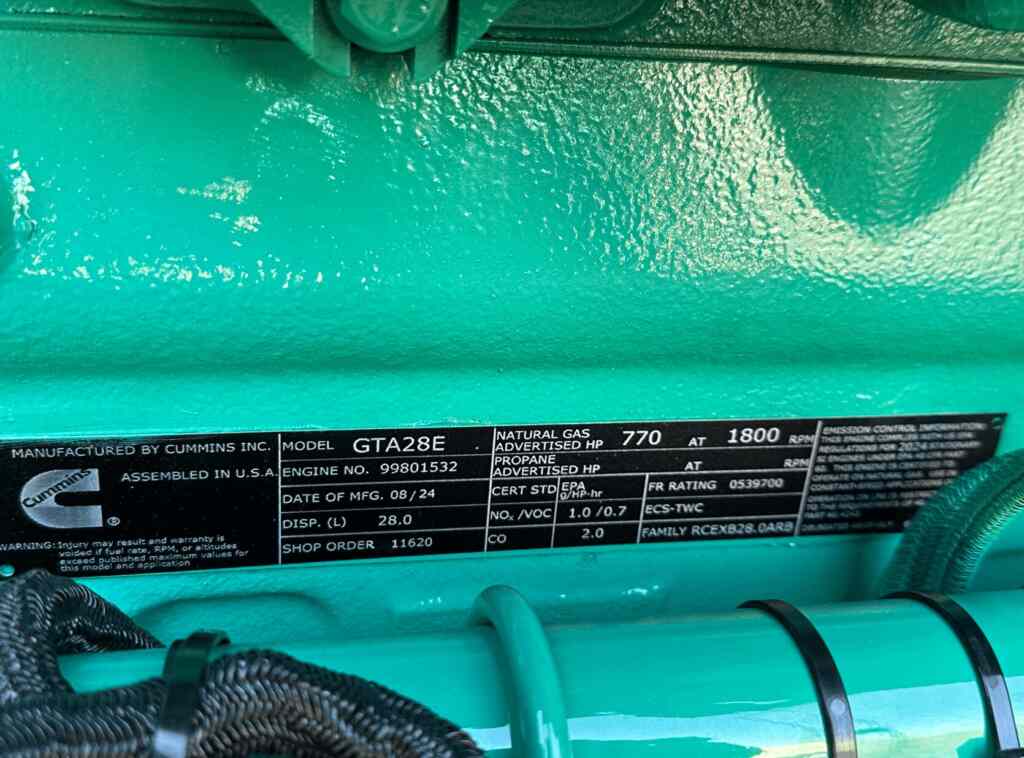 Cummins C500N6B Standby Natural Gas Generator